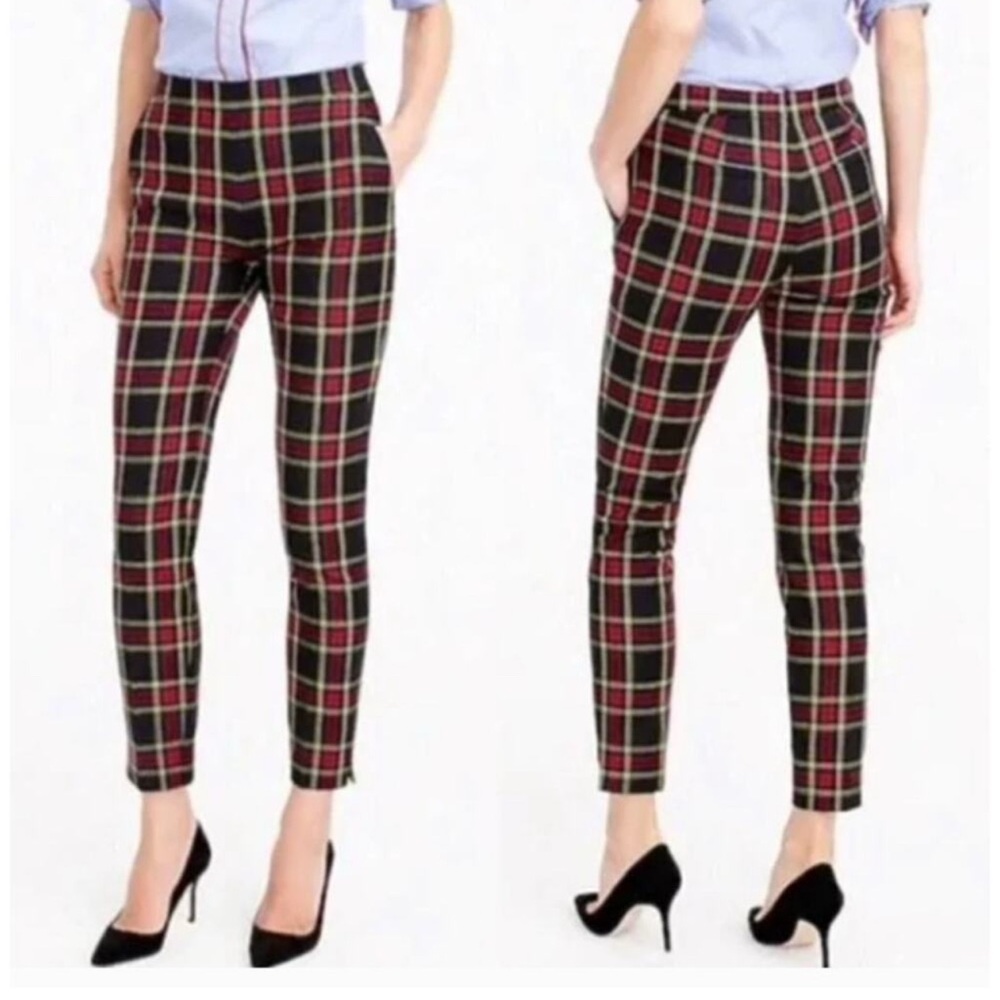 J Crew Stewart Tartan Martie Pants with Stretch Wool Size 4